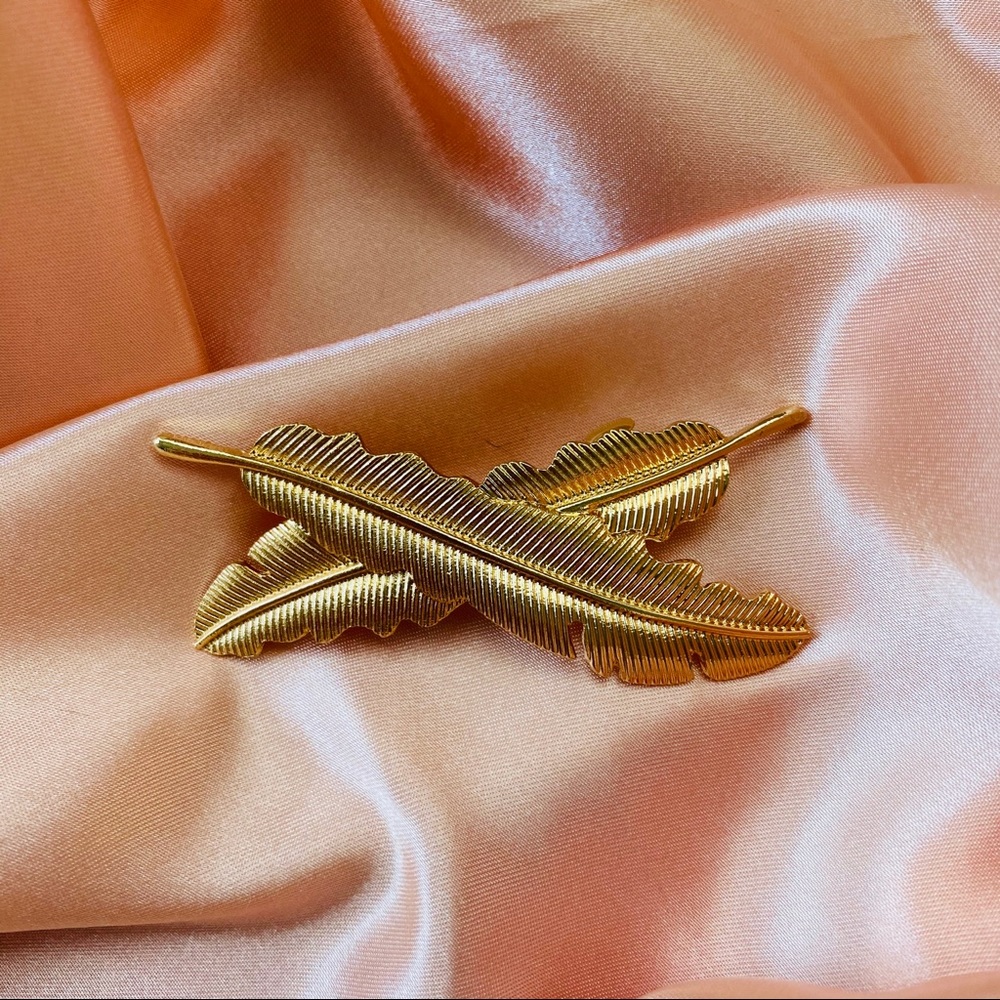 💕Last one Golden Feather Hair Clip Pin Barrette